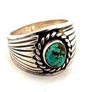 Silver Turquoise Men's Ring